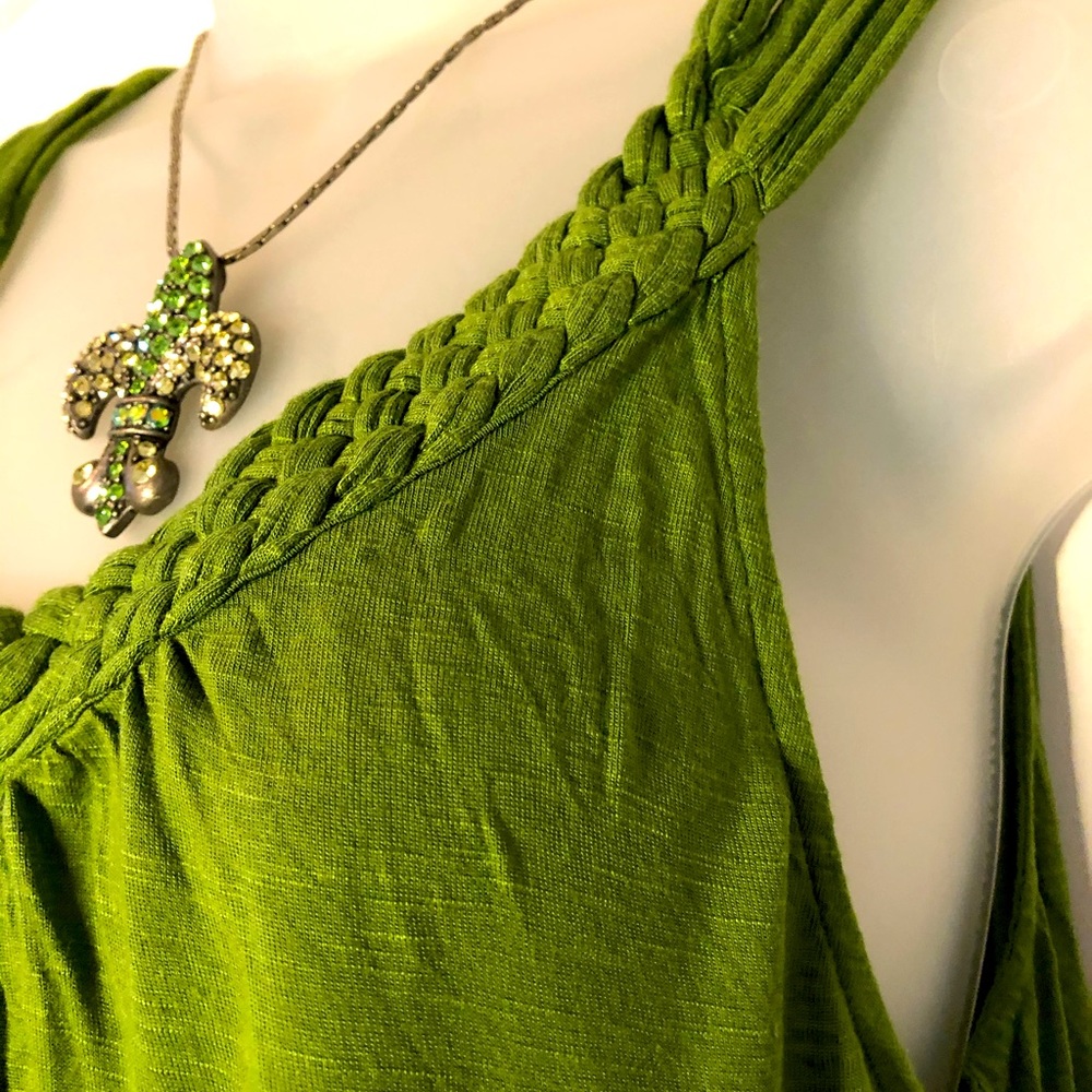 Apt 9 IRISH Green Braided Top Size Large - Picture 8 of 13